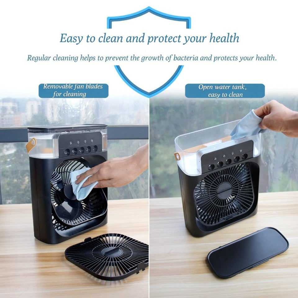 Mini ventilateur rafraîchissant RGB avec humidificateur