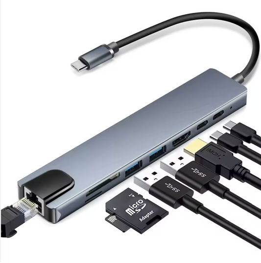 8-in-1 Multi-function Type-C Hub Adapter