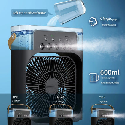 Mini ventilateur rafraîchissant RGB avec humidificateur