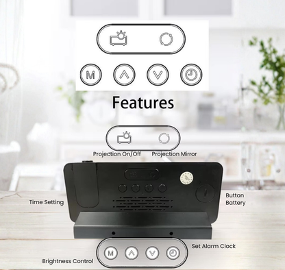 Horloge avec projection LED