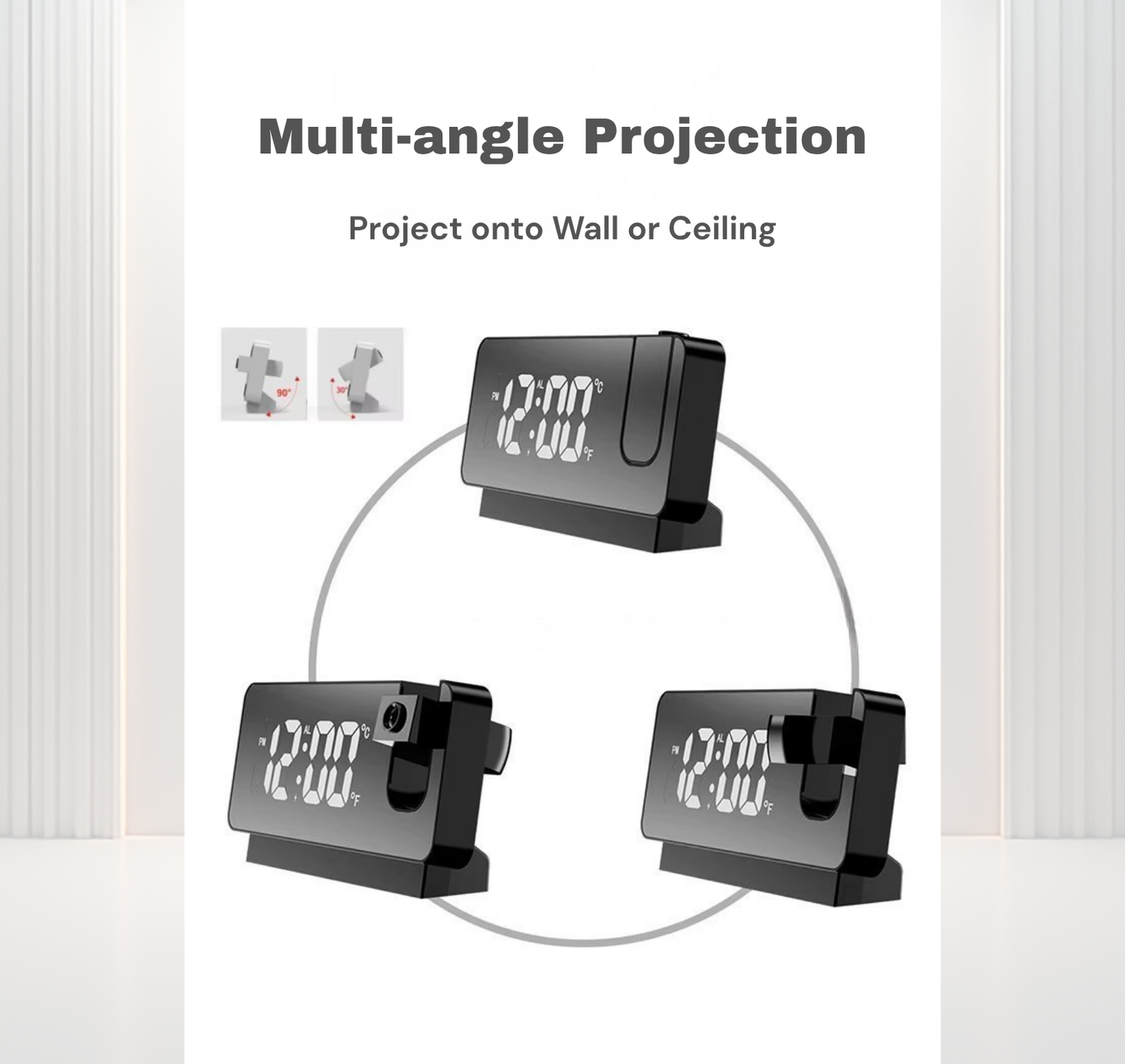 Horloge avec projection LED